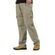 thumbnail image 4 of Pantalones largos para hombre, informales, lisos, con bolsillo, para exteriores, cintura elástica, con cordón, pantalones de trabajo para hombre, 4 of 4