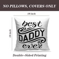 thumbnail image 2 of LALILO Throw Pillow Covers Sketched Best Daddy Lettering Flat Banner Happy Father Day Holiday Greeting Card Set of 2 Square 18 x 18 Inch Pillowcase, 2 of 5