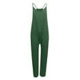 thumbnail image 3 of Dyfzdhu Jumpsuits For Women Casual Summer Jumpsuit Sleeveless Loose Solid Color Fashion Strap Loose Jumpsuit Pocket Jumpsuit For Women Green Xxl, 3 of 4