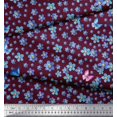 thumbnail image 2 of Soimoi Velvet Fabric Butterfly & Flower Floral Print Sewing Fabric Yard 58 Inch Wide, 2 of 3