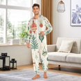 thumbnail image 4 of Christmas Ornamen Leaves Adult Onesie Pajamas Slim Fit Christmas One Piece Suit Pjs for Women and Men Hooded Zipper, 4 of 7