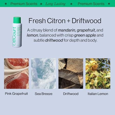 OffCourt - Natural Deodorant Body Spray for Men and Women - Aluminum Free - Whole Body Deodorant for Women and Men – Variety Pack of Citrus, Sandalwood and Fig Leaves Scents, 3.4 Ounce (Pack of 3)