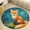 Flannel-1, variant on Cute Fox Sleeping on Clouds Round Area Rugs for Bedroom Living Room, 4FT Soft Comfy Indoor Circle Carpets, Floor Mat