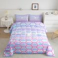 thumbnail image 2 of Erosebridal Glitter Rainbow Bedding Twin Comforter Set, Dreamy Princess Down Comforter, Geometry Decor, Reversible, 2 of 7