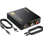 PROZOR 192KHz Digital to Analog Audio Converter, 5.1CH DAC Optical Toslink SPDIF to L/R RCA 3.5mm Audio Adapter with Magnetic‑Ring Power Cord for HDTV, Blu‑Ray, DVD, PS3, PS4