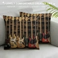 thumbnail image 3 of Leisuo Throw Pillow Cover Guitar Music Musical Instruments Cool Show Square Pillow Case Cushion Cover for Home Car Decorative white, 3 of 5