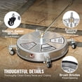 thumbnail image 2 of KFFKFF 18" Surface Cleaner for Pressure Washers, Includes Wheels, Made of Stainless Steel, Supports up to 4000 PSI, Features 1/4" Quick-Connect and Two Extension Wands, 2 of 9