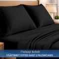 thumbnail image 2 of Dee's Collection 800 TC 4 Piece Sheet Set 15 Inch Deep pocket 100% Egyptian Cotton Twin-XL Size, Black Color, 2 of 6