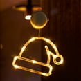 thumbnail image 2 of Leodye 1PCS Christmas LED Light Decoration with Suction Cup Hook Christmas Tree Snowflake Snowman Battery Powered Indoor Bedroom Window Display Holiday Lights Warm White-7.87x7.08x1.18in, 2 of 6