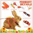 thumbnail image 3 of 2 Pack Cute Adjustable Rabbit Harness and Leash, Carrot Strawberry Bunny Harness Leash Set Harness Leash for Rabbit, Kitten, and Small Pet Animals, 3 of 6