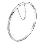 Shop LC 925 Sterling Silver Bracelets For Women Diamond Cut Bangles Cuff Jewelry Cute Women 7" Birthday Christmas Gifts