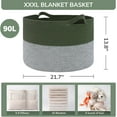 thumbnail image 3 of XXXLarge Cotton Rope Basket 21.7" x 21.7" x 13.8" Woven Baby Laundry Blanket Basket Toy Baskets with Handle Storage Comforter Cushions Thread Laundry Hamper, 3 of 6