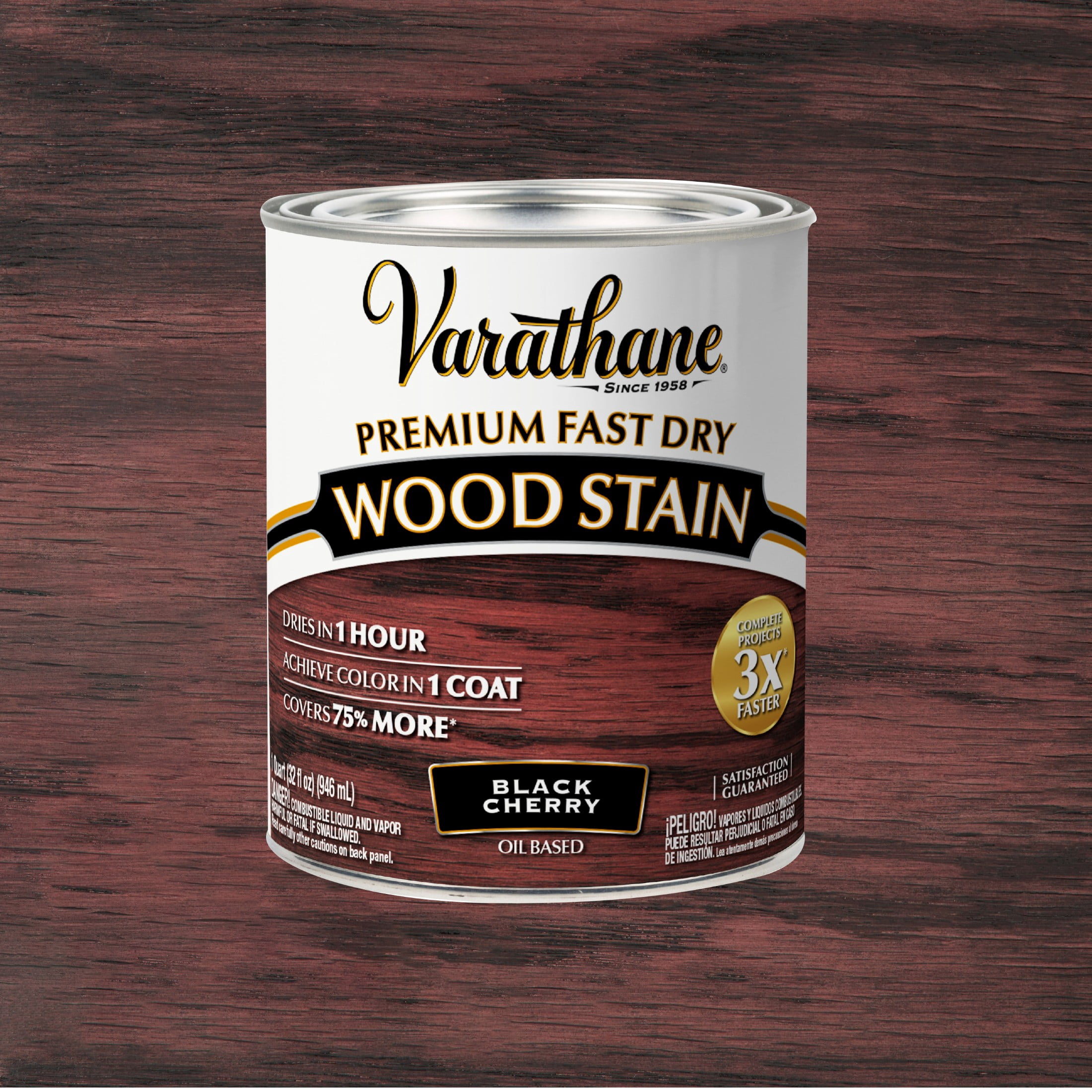 (2 pack) Black Cherry, Varathane Premium Fast Dry Wood Stain-262009, Quart