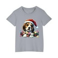 thumbnail image 2 of Odeerbi Kids Boys Girls Christmas T-shirt Fashion Cute Christmas Printed Casual Short Sleeve Cotton Top Shirt Kids Clothes Gray, 2 of 5