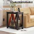 thumbnail image 5 of GALAXHERO Narrow End Table with Charging Station and Open Storage Shelf Sofa Side Table with 2 USB Ports and 2 Power Outlets, Slim Farmhouse End Table for Small Spaces, Bedroom, Living Room Black, 5 of 8