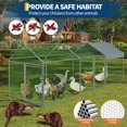 thumbnail image 5 of Metal Chicken Coop, 120" X40" X40" Large Chicken Run with 3 Doors, Chicken Run for Yard with Waterproof and Anti-UV Cover, Walk in Poultry Cage for Rabbit Duck Goose, Silver, 5 of 8
