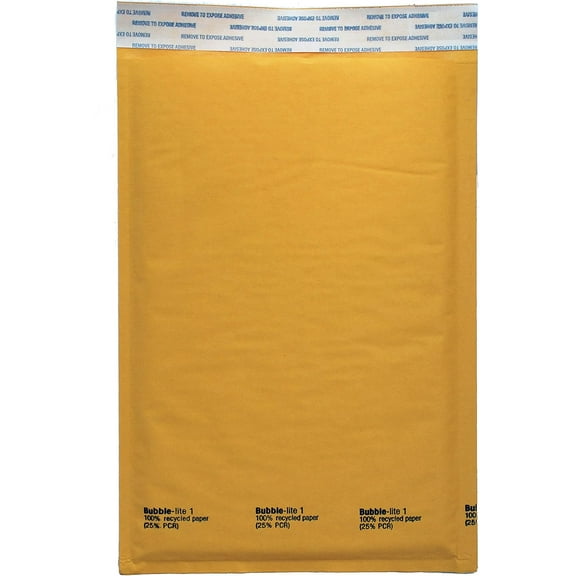 ValueMailers 200#1 7.25x12 Kraft Yellow Bubble Lite Mailers Padded Shipping Envelopes