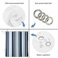 thumbnail image 5 of Navy Blue Waterproof Fabric Shower Curtain,Modern White Geometric Vertical Stripes Waterproof Fabric Shower Curtain for Bathroom Curtains Bathtubs Hotel Shower Curtains with 12 Hooks Standard 72x72, 5 of 8