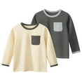 thumbnail image 2 of Esaierr Kids Boys Tees Solid Color with Pocket Tees for Toddler Spring Fall All Match Pullover T-Shirt Tops 1-9Y, 2 of 9