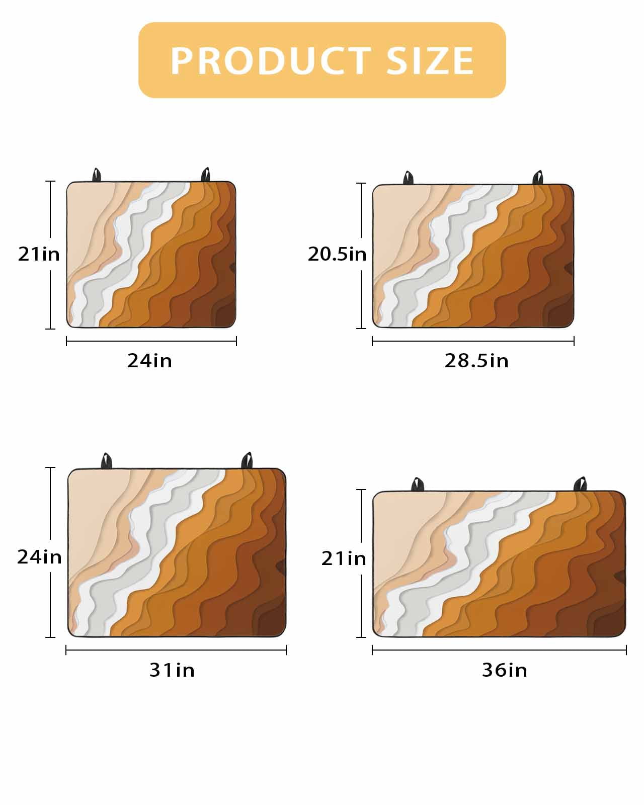 nqOlkjepod Large Induction Cooktop Protector Mat 36"x21", Orange Coastal Beach Stove Top Covers for Electric Stove, Rustic Abstract Sea Waves Striped Stove Burner Cover Mats, Glass Top Stove Cover