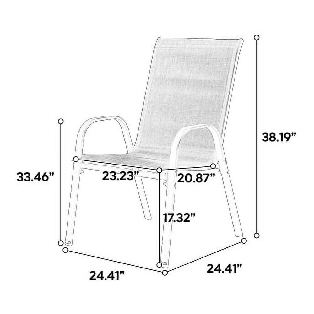 Outdoor Dining Chair Set of 2, All-Weather Patio Dining Chair with High Backrest and Metal Frame, Indoor Outdoor Chairs for Bistro, Deck, Backyard, Porch,Brown