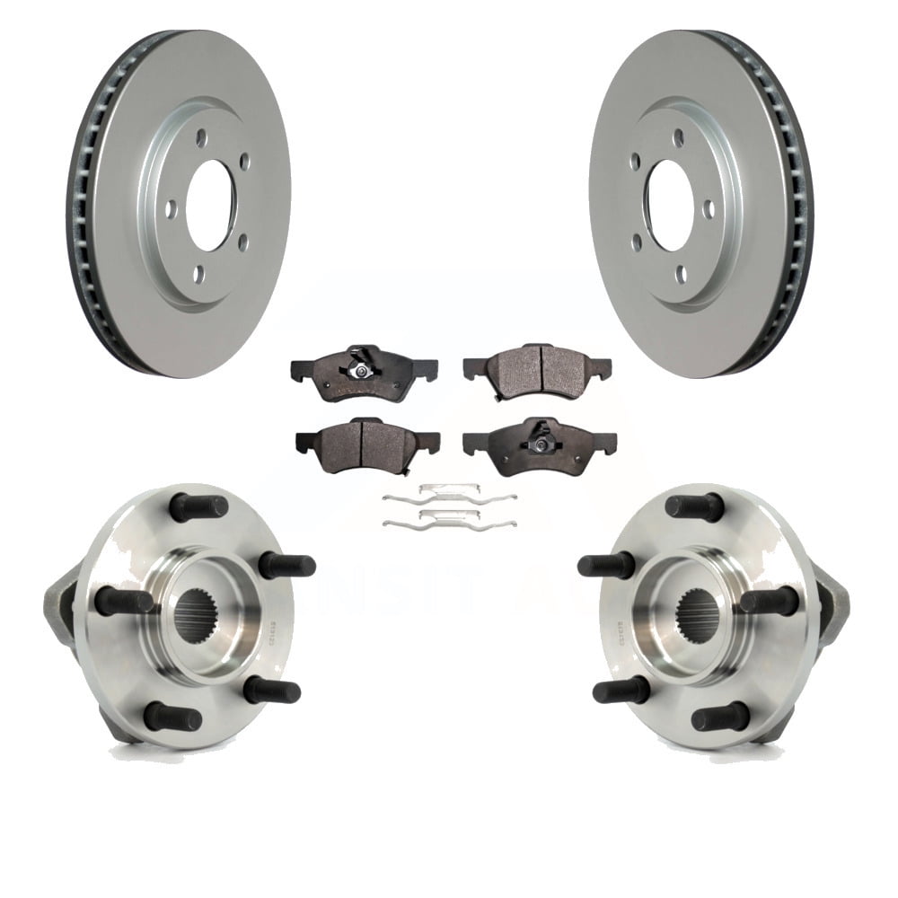 Front Hub Bearing Assembly With Coated Disc Brake Rotors And Semi