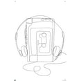 thumbnail image 4 of LINE AND BRUSH - Continuous Line Cassette Player Wall Poster with Pushpins, 22.375" x 34", 4 of 4