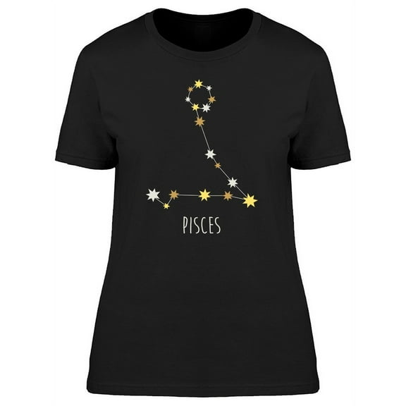 Pisces Constellation Doodle T-Shirt Women -Image by Shutterstock, Female XX-Large