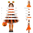 thumbnail image 6 of Otqutp 4 Piece Girls Pumpkin Set Suspender Tulle Dress with Headband Striped Socks Candy Bag Toddler Cute Halloween Clothes, 6 of 7