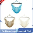 thumbnail image 1 of Hanging Chair Hammock Chair Swing (500 lbs Max) - Comfortable Hanging Rope Swing for Bedroom， Outdoor Patio, Porch, Deck - Indoor and Outdoor - Sturdy Steel Bar, 1 of 8
