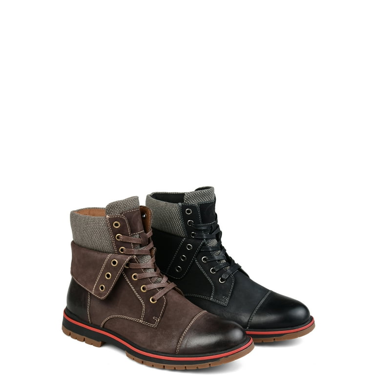 Tuck Von Mens Genuine Leather Fold Down Cuff Cap Toe Boot Walmart