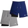 thumbnail image 1 of Pack de 2 shorts deportivos 2 en 1 para niño Reebok de secado rápido, 1 of 7