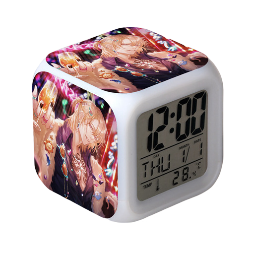 Wekity Anime Alarm Clock One Piece LED Square Clock Digital Alarm Clock