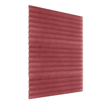 AUQ Self-Adhesive Pleated Blinds Half Blackout Window Curtains Red (60x150cm)