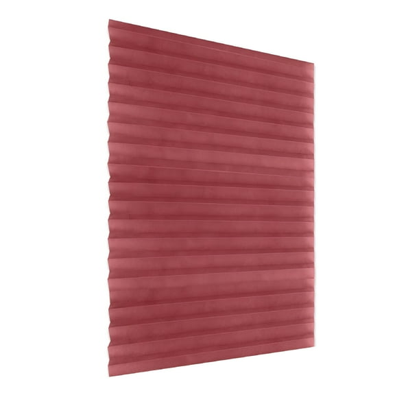 AUQ Self-Adhesive Pleated Blinds Half Blackout Window Curtains Red (60x150cm)