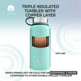 thumbnail image 6 of ALBOR Triple Insulated Water Bottle with Straw and 4 interchangeable lids Stainless Steel And Leak Proof 32 Oz Seafoam, 6 of 6