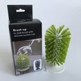 thumbnail image 5 of Hengkaising Cepillo de vidrio con ventosa vertical que se mantiene en el fregadero, cerdas, exfoliante, limpieza de botellas de cocina, lavado (verde), 5 of 5