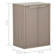 thumbnail image 6 of vidaXL Garden Storage Cabinet Brown 25.6"x17.7"x34.6" PP Wood Look, 6 of 6