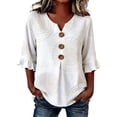 thumbnail image 2 of Clear Shirts for Womens 3/4 Sleeve Fall Slim Fit Basic Shirt Layer for Office, 2 of 4