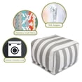 thumbnail image 2 of Majestic Home 85907237063 Vertical Stripe Gray Ottoman - 27 x 27 x 17 in., 2 of 6