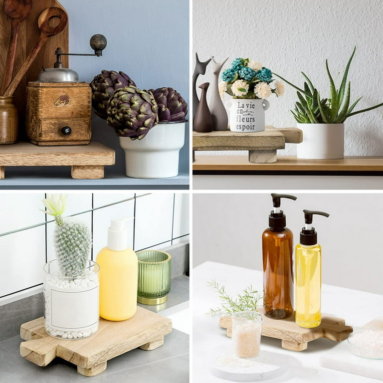 Wood Pedestal Plant Stand, Plant Pot Soap Stand, Wood Riser Soap