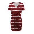 thumbnail image 5 of Vestidos de club sexy para mujer Nudos cruzados Manga corta Básico Casual Trajes de 2 piezas Conjunto de falda con top corto Pompotops qwe14092, 5 of 5