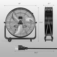thumbnail image 4 of VINGLI 30 Inch High Velocity Drum Fan, 13000CFM Industrial Metal Floor Fan with Handle, Heavy Duty, 3-Speed, 360° Tilt, Air Circulator for Shop, Garage, Gym, Barn, Commercial, UL , Yellow, 4 of 14