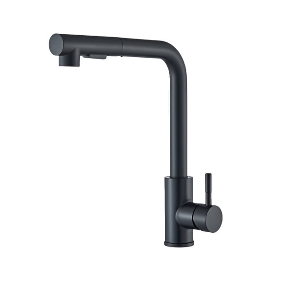Llave Monomando Para Fregadero Mezcladora Grifo De Cocina Acabado Mate Color Negro