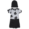 thumbnail image 2 of Snugabye 3 Piece Black and Gray Bear Baby Layette - Sleep and Play Outfit - Gift Set, 2 of 2