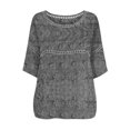 thumbnail image 6 of Long Sleeve Shirts for Women Loose Fit Pleated Cuff Western Print Button Down Long Sleeve Blouse Shirts Tops, 6 of 6