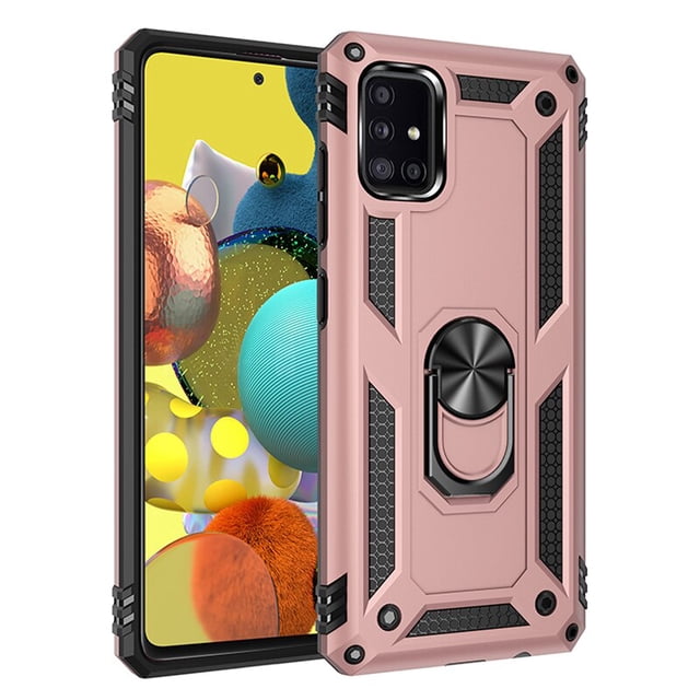 Funda de armadura de moda para Samsung Galaxy A50, 51, A12, A32, 70, A71, S21, S20 FE Ultra, S10, S9, S8 Plus, S10E, 5G, anillo de Metal, cubierta anticaída