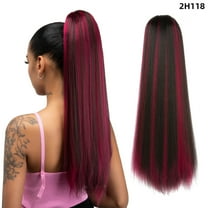 Nvzi-a 20" Ponytail Extensions Drawstring Long Straight Fake Pony Tail Natural Soft Clip in Hair Extension Synthetic Heat Resistant Hairpiece,D