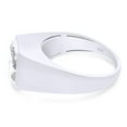 thumbnail image 4 of 3 1/4 Carat 10x8MM Emerald Cut Lab Created Moissanite Diamond Signet Wedding Band Ring For Men In 14K White Gold Over Sterling Silver (G-H Color,VVS1 Clarity,3.25 Ctw)-7.5, 4 of 7