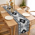 thumbnail image 3 of Haze Blue Boho Table Runner - 72 Inch Long, Kitchen Dining Table Runner Dresser Scarves, Farmhouse Retro Southwest Aztec Motifs Farmhouse Decor for Coffee Tables Wedding Party Banquet, 3 of 8